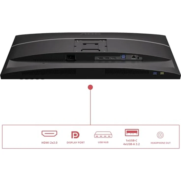 AOC U27E4CV, 27 Zoll UHD-Monitor mit IPS-Panel, 60 Hz, 4 ms GtG, Adaptive Sync, HDR Ready, Höhenverstellung, Lautsprecher, Schwarz – Bild 4