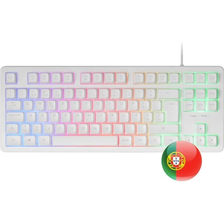 Mars Gaming MCP-RGB3, Gaming Pack mit RGB-Tastatur, RGB-Flow-Maus 3200 DPI, Over-Ear-Headset und XXL-Mauspad, Weiß, Portugiesisch – Bild 2