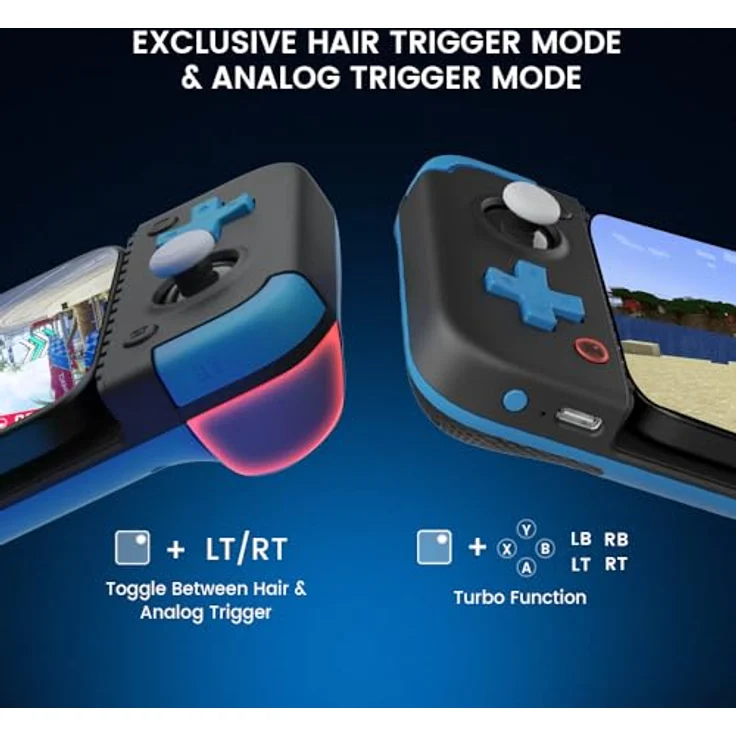 Gamesir X2s, Gaming Controller mit Smartphone-Halterung, USB-C, Schwarz, universelle Kompatibilität für iOS, Android und PCs, Hall-Effekt-Technologie für präzise Steuerung – Bild 6