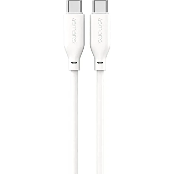 4Smarts USB-C / USB-C Silikon-Kabel, 1,5 m flexibel und robust, Schnellladefunktion bis 60 Watt, Datenübertragung bis 480 Mbit/s