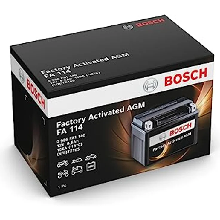 BOSCH Starterbatterie 12V 8,6Ah 150A/EN, Motorrad Batterie für Kawasaki, Honda, Yamaha und MV Agusta – Bild 8