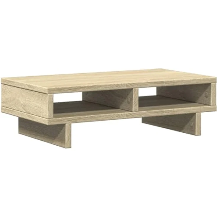 vidaXL Monitorständer Sonoma-Eiche, Holzwerkstoff mit 2 Fächern, 50x27x15 cm, max. Belastbarkeit 25 kg – Bild 6