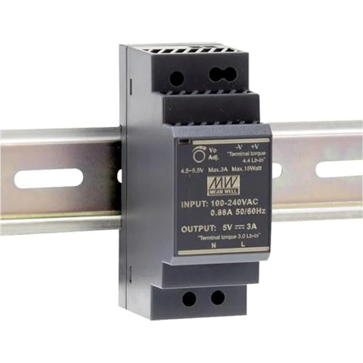 Mean Well HDR-30-24, 36W Ultra Slim DIN-Schienen-Netzteil mit 24V und 1,5A, Schutz vor Kurzschluss und Überlastung
