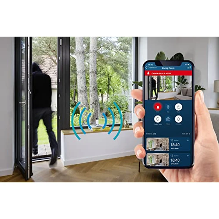 Bosch Smart Home Eyes Innenkamera II, WLAN Überwachungskamera mit intelligenter Personenerkennung, akustischer Alarmsirene und Privatsphäre-Modus, kompatibel mit Amazon Alexa – Bild 3