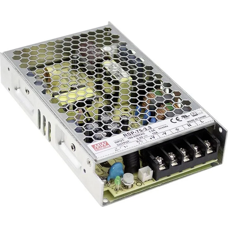 MeanWell RSP-75-15, internes Schaltnetzteil (75 W) mit 15 V/DC Ausgangsspannung, schwarz