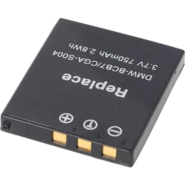 AccuCell Akku kompatibel mit Panasonic CGA-S004, DMW-BCB7, Li-Ion, 3,7V, 750mAh, 2,8Wh