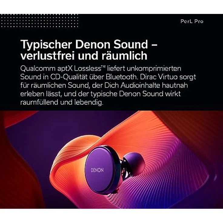 Denon PerL Pro Premium True Wireless-Kopfhörer, personalisiertes Klangprofil mit Masimo Adaptive Acoustic Technology, Geräuschunterdrückung, Wasserbeständigkeit und integrierten Mikrofonen – Bild 3