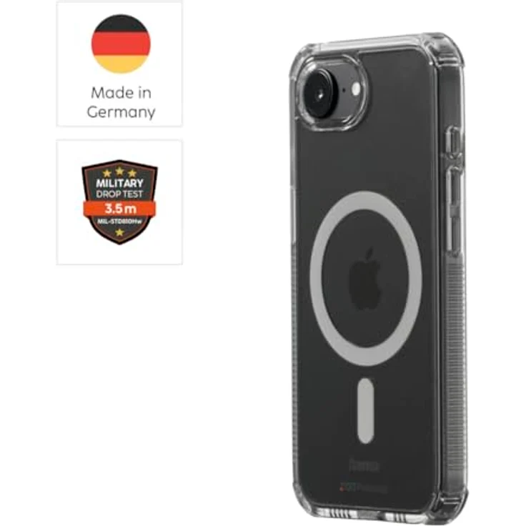 HAMA Extreme Protect Backcover für Apple iPhone 16e, transparent, D3O-Schutz, kratzfest, Anti-Gelbstich, kompatibel mit MagSafe – Bild 3