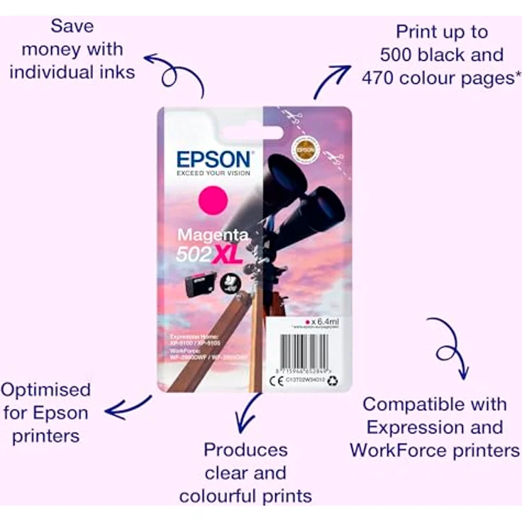 Epson C13T02W34010 Magenta Original Tintenpatronen 1er Pack 2984090, XL – Bild 2