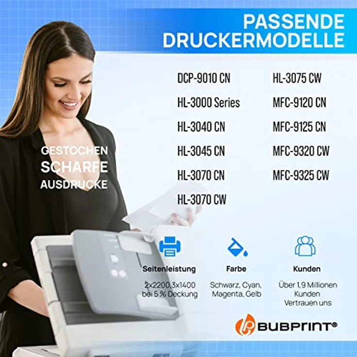 Bubprint 5 Toner kompatibel mit Brother TN-230, Farbset Schwarz, Cyan, Magenta, Gelb, hohe Druckqualität, einfache Handhabung – Bild 2