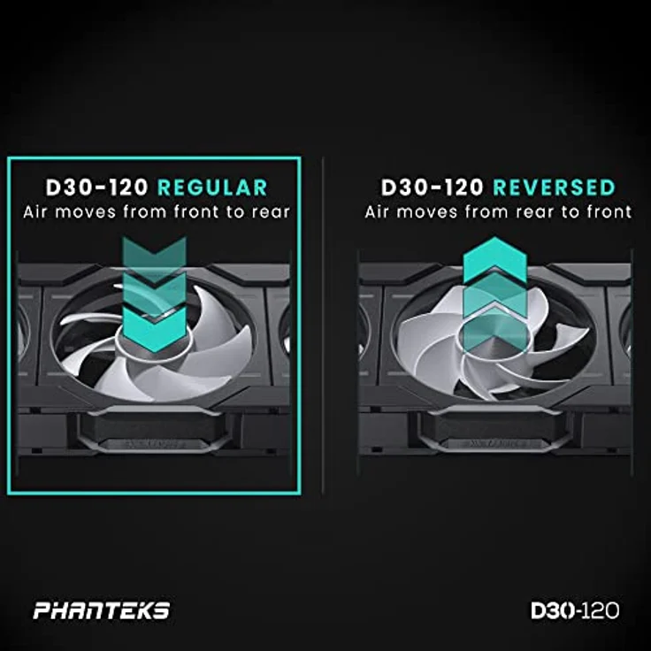 Phanteks D30 PWM Regular Airflow D-RGB Lüfter, 3er Pack - 120 mm, schwarz - Preisvergleich – Bild 3