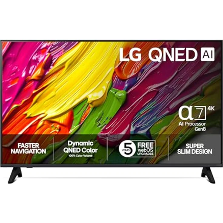 LG 43QNED70A6A, 43 Zoll 4K Ultra HD Smart TV mit AI Sound Pro und Wi-Fi, schwarz – Bild 2