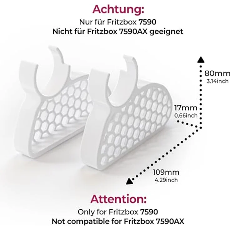 Mobilefox Ständer für AVM FritzBox 7590 Tischständer Router Halter Standfuß Belüftung Fuß Standfüße Aufsteller, weiß – Bild 5
