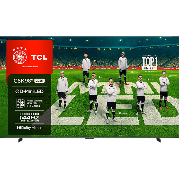 TCL 98C6K QD-Mini LED TV (Flat, 98 Zoll / 249 cm, HDR 4K, SMART TV)