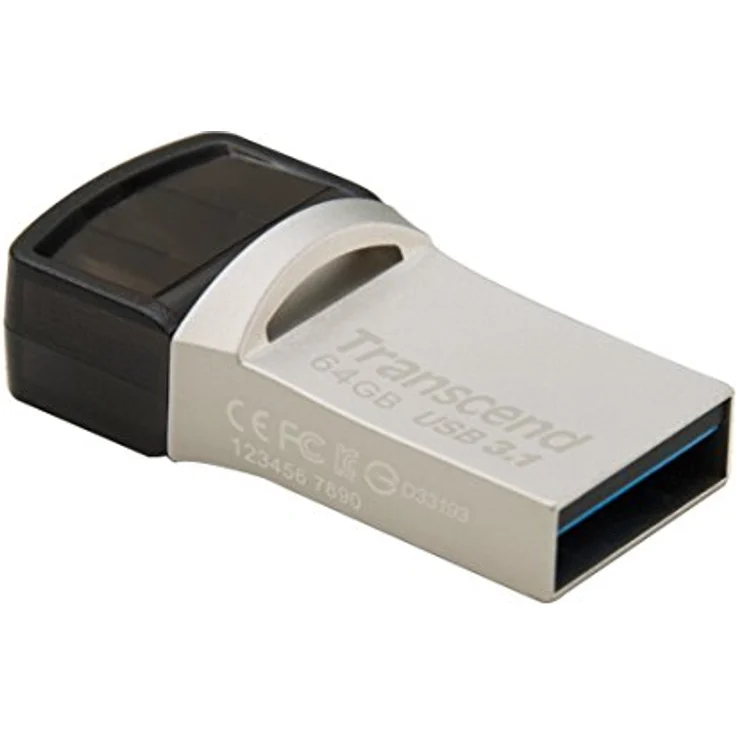 Transcend JetFlash 890 64GB USB Type-C zu USB 3.1 Gen 1 Dual Connector USB OTG Flash Drive für Android TS64GJF890S – Bild 2