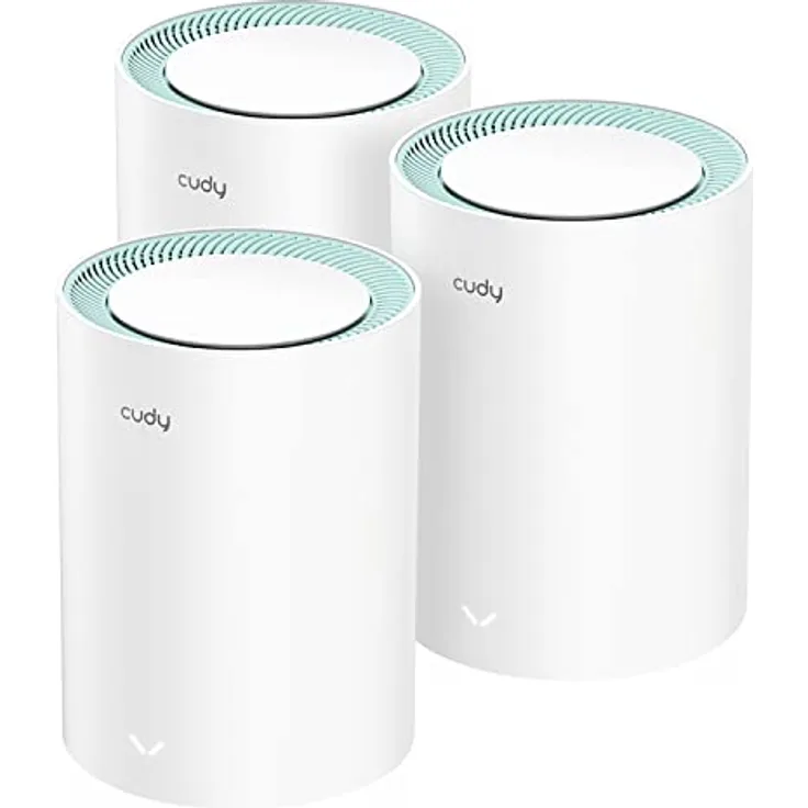 Cudy M1300 3er-Pack AC1200 Gigabit Whole Mesh System, Dual Band, High Gain Antennen, Vpn, Cloudflare, Anschluss von 100 Geräten