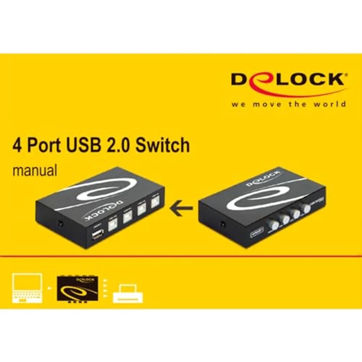 DeLock Switch USB2.0 4 port manual - USB-Umschalter für die gemeinsame Nutzung von Peripheriegeräten - 4 x USB2.0 - Desktop (87634) – Bild 4