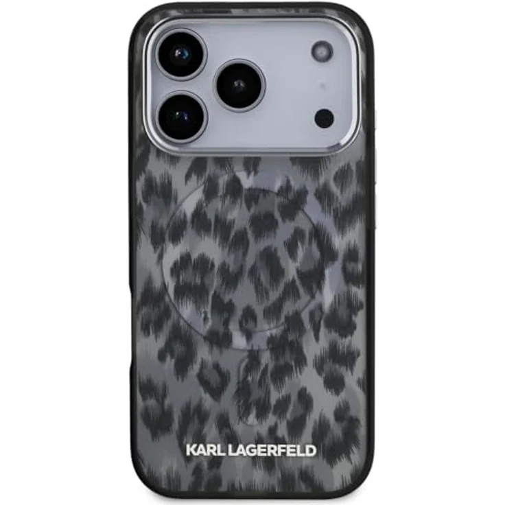 CG MOBILE Karl Lagerfeld IML Leopardenmuster Hülle für iPhone 17 Pro, kompatibel mit MagSafe, Schwarz – Bild 3