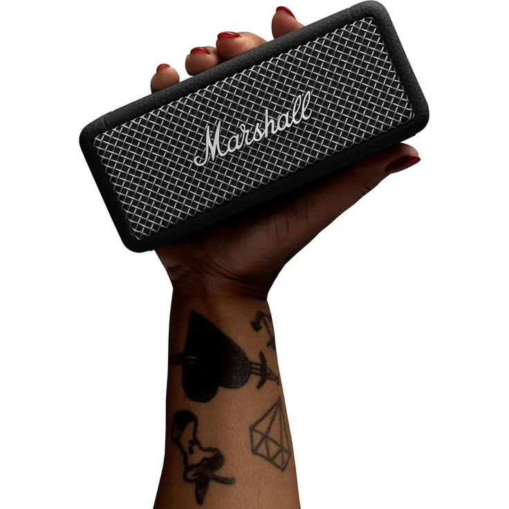 Marshall Bluetooth-Lautsprecher Emberton II Black & Steel, legendärer Sound mit True Stereophonic und über 30 Stunden Spieldauer