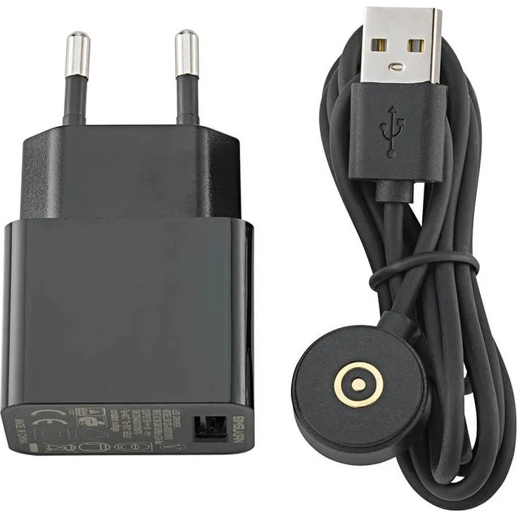 SIGOR Nuindie Easy-Connect Pug Ladekabel mit Netzteil, Schwarz, 120 cm für Akkuleuchten