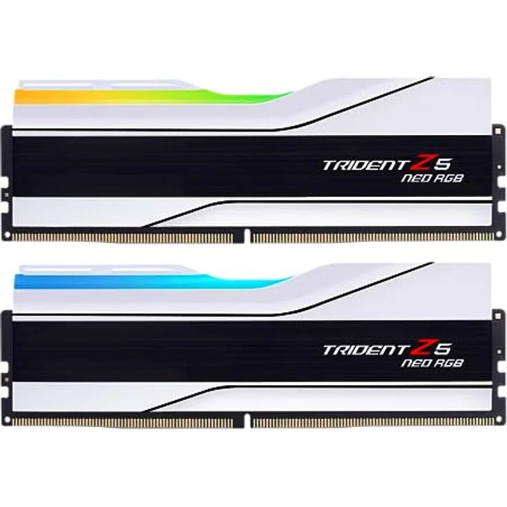 G.SKILL Trident Z5 Neo RGB Serie (AMD Expo) DDR5 RAM 64 GB (2 x 32 GB) 6000MT/s CL30-36-36-96 1,40 V Desktop Computer Arbeitsspeicher UDIMM – Mattweiß (F5-6000J3036G32GX2-TZ5NRW) – Bild 1