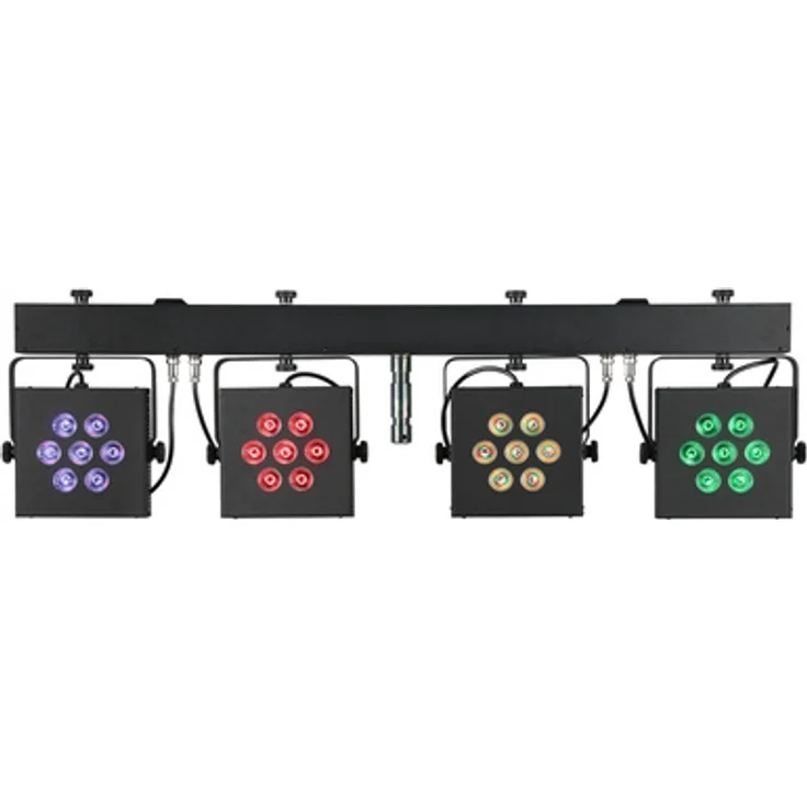 Eurolite KLS-3002 MK2 AIR, LED Par Set mit 28x12 W RGBWA/UV, 4 einzeln ansteuerbare Spots, Schwarz matt – Bild 1
