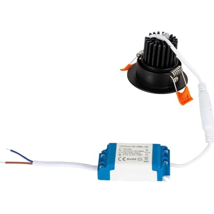 LEDKIA LIGHTING LED Downlight Einbaustrahler 5W Rund COB CRI90 Schwarz Neutralweiß 4000K – Bild 4