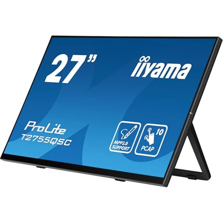 iiyama ProLite T2755QSC-B1 68,6 cm 27" IPS LED-Monitor WQHD 10 Punkt Multitouch kapazitiv HDMI DP Audio-out USB3.2 7H Anti-Fingerprint schwarz – Bild 4