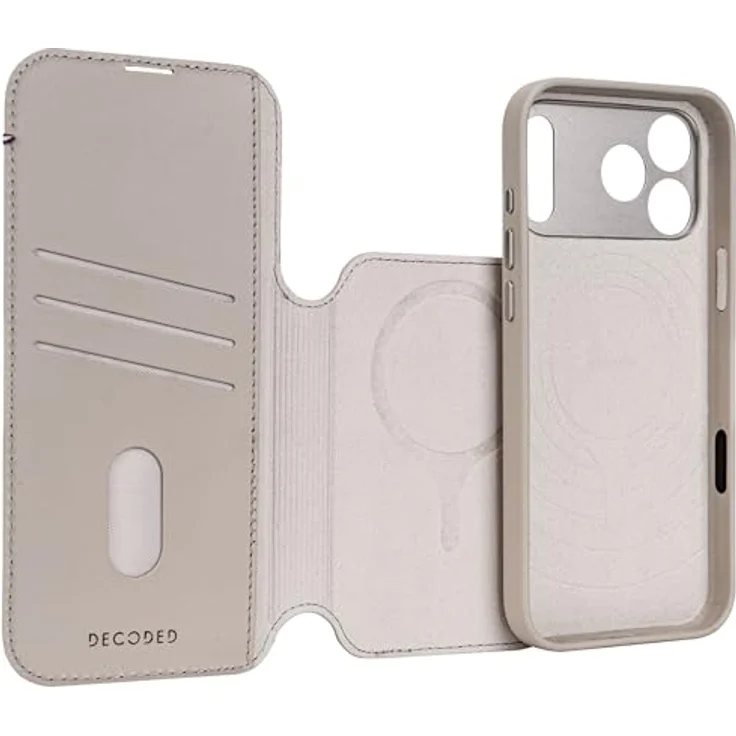 Decoded 2-in-1 Lederhülle für iPhone 17 Pro, Abnehmbare Wallet aus Premium ECCO Leder, MagSafe-kompatibel, Fallschutz, Kratzfest, Beige – Bild 5