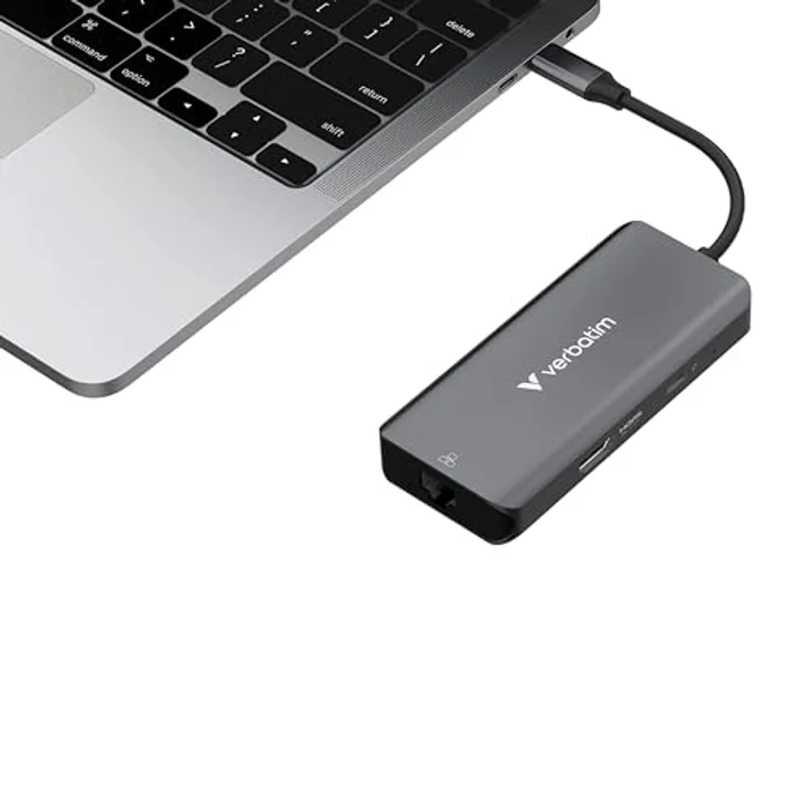 Verbatim USB-C Essentials Multiport Hub, 6 Anschlüsse mit RJ45, 4K HDMI und 100W PD – Bild 2