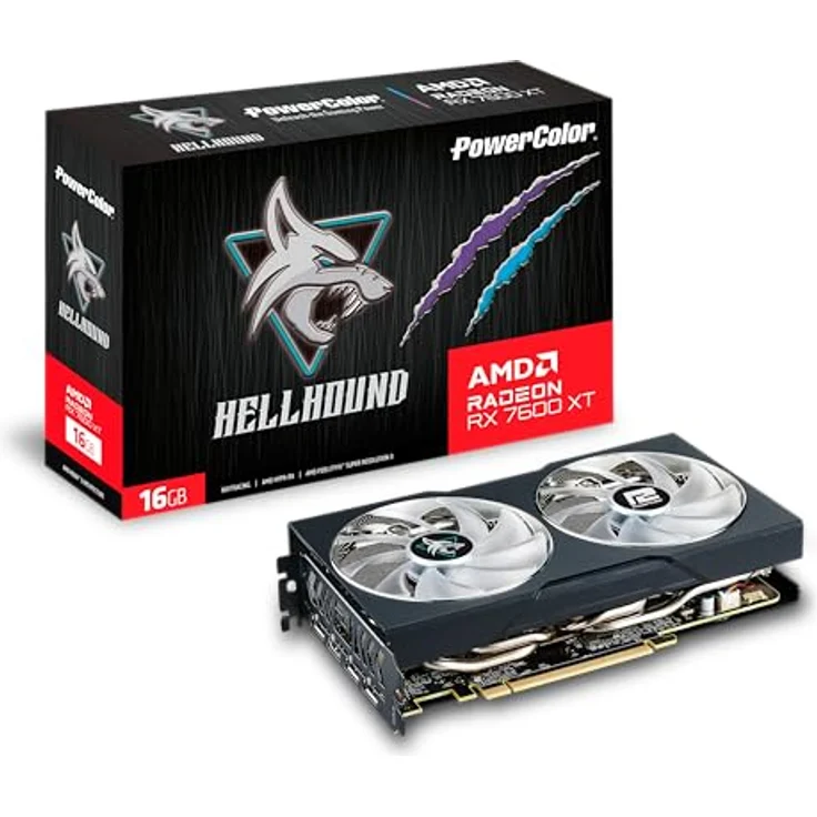 PowerColor Hellhound AMD Radeon RX 7600XT Grafikkarte 16GB GDDR6 – Bild 1
