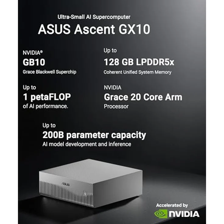 ASUS GX10-GG0026BN, Ultrakleiner KI-Supercomputer mit NVIDIA DGX™ Spark, 2000 GB Speicher, grau – Bild 8