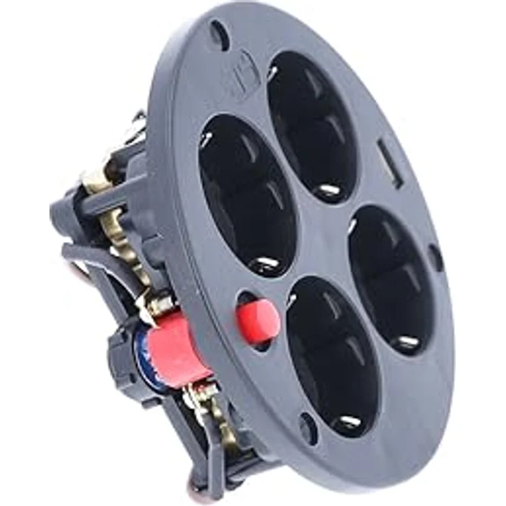 as - Schwabe 4-fach-Steckdoseneinsatz für Kabeltrommeln 230V/16A mit USB-Ausgang 5V/2,1A, Thermoschutzschalter, IP20, Schwarz – Bild 5