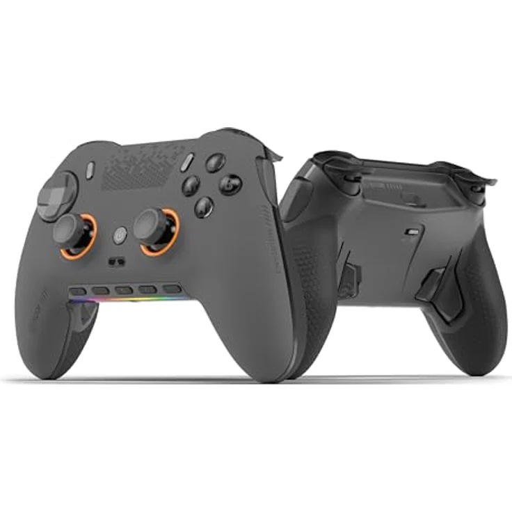 Scuf ENVISION PRO V2 (2025) Kabelloser Gaming-Controller für PC, Anti-Drift-Daumenstifte, fünf G-Tasten, wiederverwendbare Back-Paddles, Sofortauslöser, Stahlgrau – Bild 1