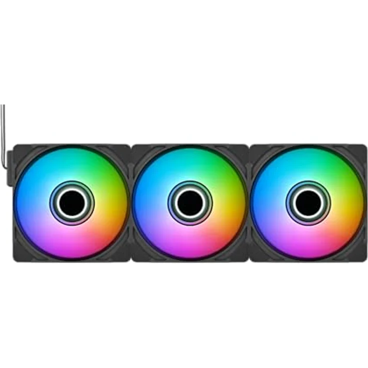Thermaltake CT140 EX Infinity ARGB Sync, 120-mm-ARGB-PWM-Lüfter mit Dual Infinity Mirrors, MagForce 2.0 und modularem Kabeldesign, 3er-Pack, Schwarz – Bild 1