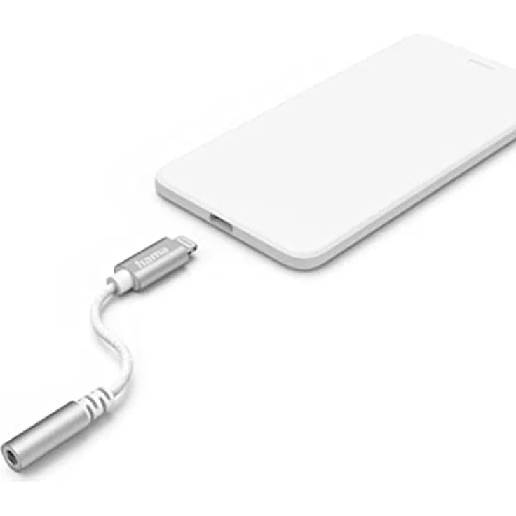 Hama Aux-Adapter Lightning 3,5-mm-Klinke-Buchse, Weiß (00201523) – Bild 2