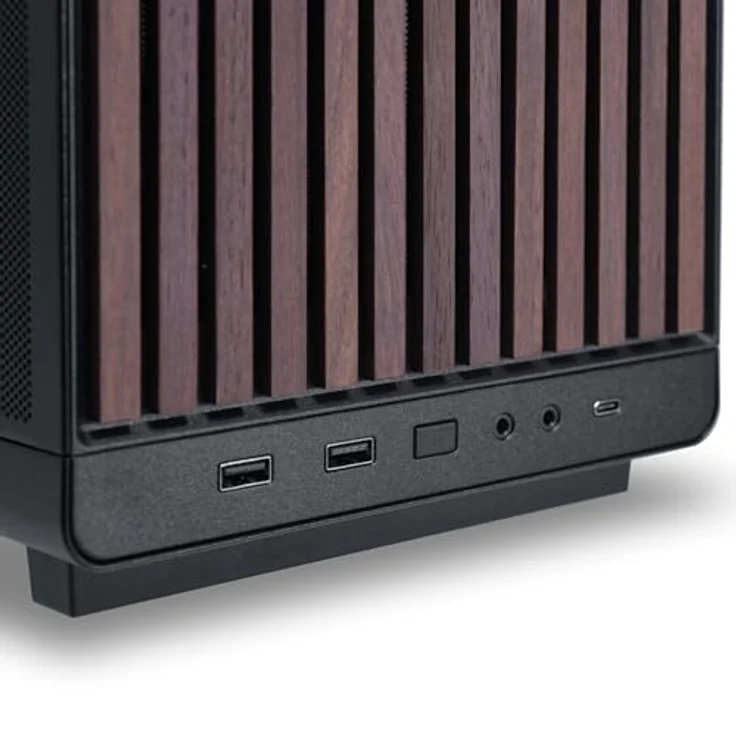 Lian Li DAN Cases A3-mATX Wood Edition PC-Gehäuse, Micro-ATX - Walnuss, schwarz - Kompaktes Gehäuse für Micro-ATX/Mini-ITX, Vier-Slot-GPU bis 415 mm, 360-mm-Radiator geeignet – Bild 8