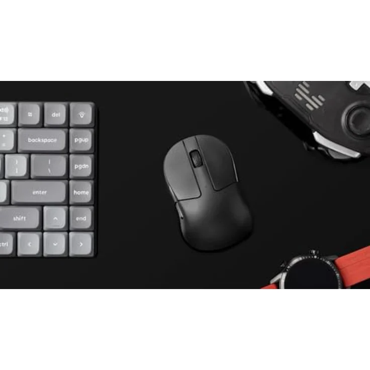 Keychron M4 Kabellose Maus, PixArt 3395-Sensor mit programmierbarer Makrotaste 26.000 DPI, 4000Hz 2.4GHz Bluetooth 5.1, 35 g, ultraleichtes ergonomisches Design – Schwarz – Bild 5