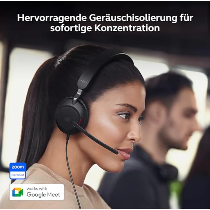Jabra Evolve2 40 SE, schnurgebundenes Mono Headset mit USB-C/A, zertifiziert für UC-Plattformen, hohe Geräuschunterdrückung und komfortable Passform – Bild 3