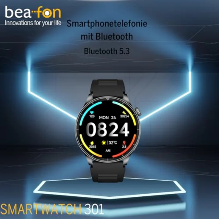 Beafon Watch 301 Bluetooth Smartwatch IP67 Display Vibration – Bild 3