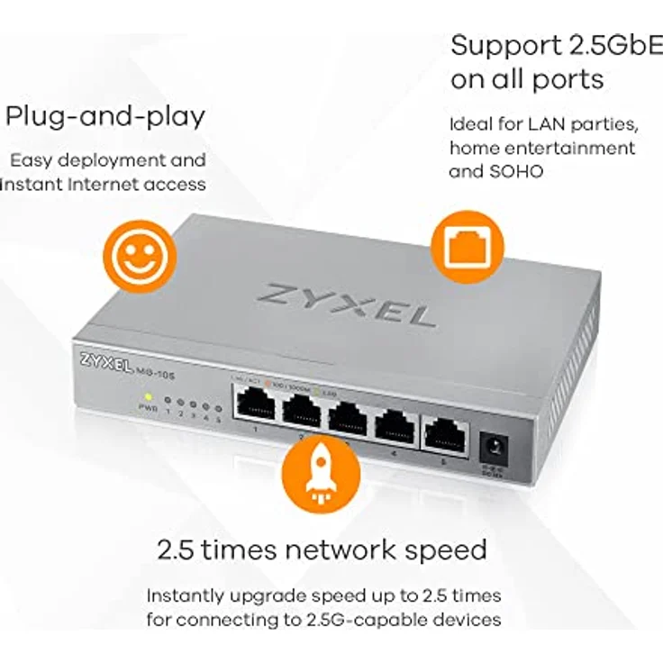Zyxel MG-105 5 Port 2,5G MultiGig Switch unmanaged – Bild 4