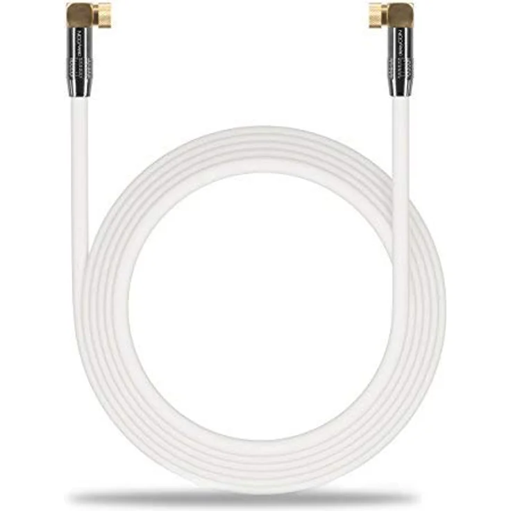 deleyCON 5m SAT Antennenkabel PREMIUM HDTV Satellitenkabel gewinkelt Koaxialkabel - F-Stecker (90° Grad) zu F-Stecker (90° Grad) - Weiß - METALL vergoldet – Bild 6