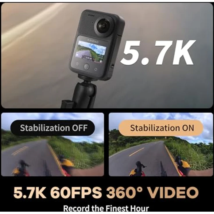 Kandao QooCam 3 Ultra, 8K Action Cam mit SuperSteady Stabilisierung, Bluetooth, GPS und 128 GB Speicher, Schwarz – Bild 7