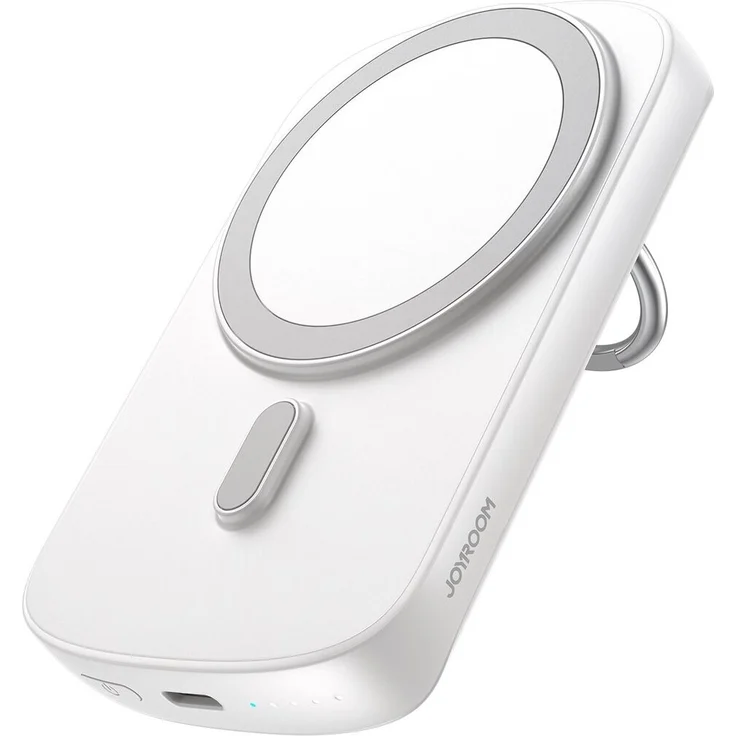 Joyroom induktive Powerbank 6000mAh mit Ring Ständer bis 20W eingebaute superstarke Magnete Weiß