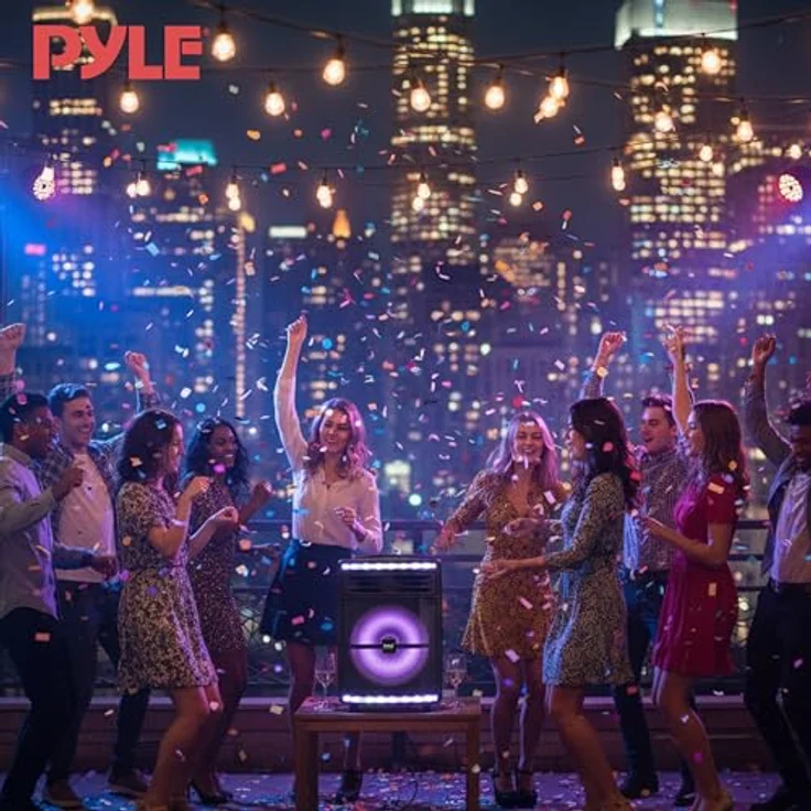 Pyle PPHP1044B Partybox, Bluetooth Lautsprecher mit 600W Leistung, 10" Subwoofer, tragbar, wiederaufladbarer Akku – Bild 2