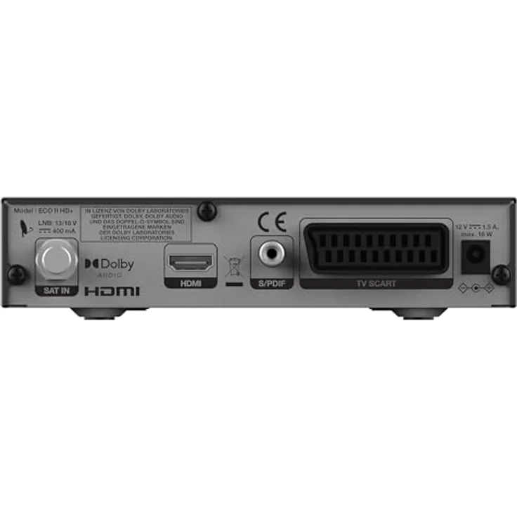 Humax Digital Eco II HD+ Satelliten-Receiver, DVB-S2 (HDTV, USB, geringer Stromverbrauch, HDMI und SCART) inkl. HD+ Karte für 6 Monate, schwarz – Bild 4