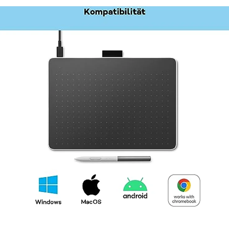 Wacom One M Stifttablett inkl. batterielosem EMR-Stift, Bluetooth-Verbindung, für Windows, Mac, Chromebook und Android – perfekt für kreative Einsteiger, digitales Zeichnen – Bild 3