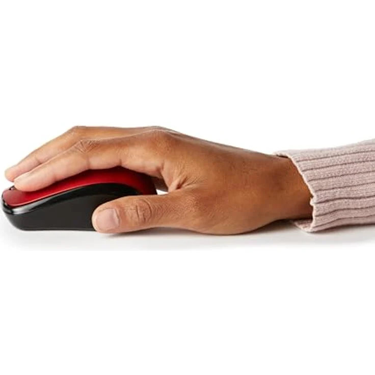 AmazonBasics – Kabellose Computer-Maus mit USB-Nano-Empfänger, Rot – Bild 3