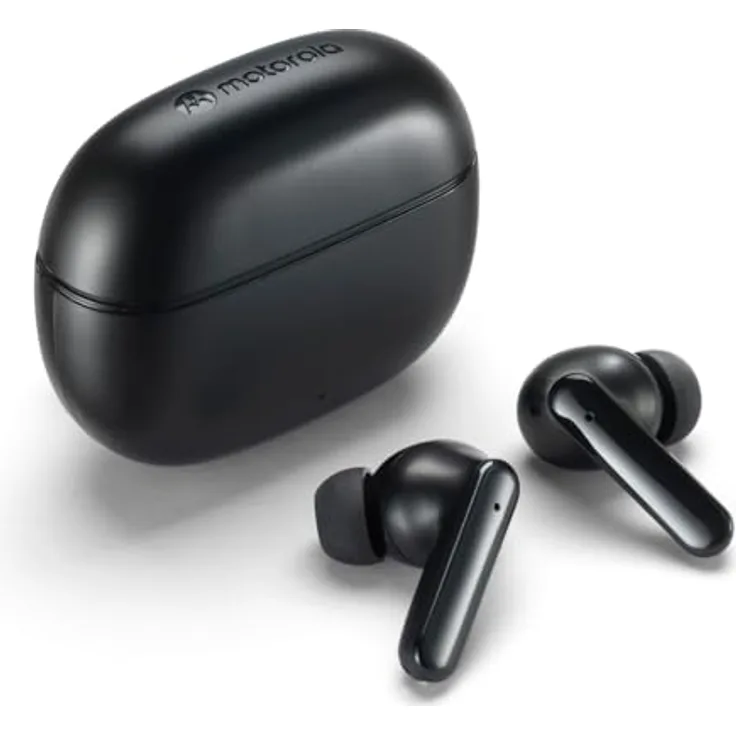 Motorola Buds 125, True Wireless In-Ear Kopfhörer mit IPX5 Spritzwasserschutz, 17 Stunden Akkulaufzeit, Schwarz