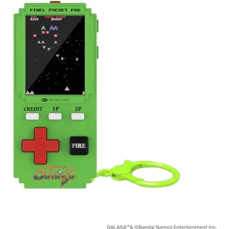 My Arcade Pixel Pocket Pro Galaga, tragbare Spielkonsole mit 2-in-1 Arcade-System und hochauflösendem 2-Farb-Display – Bild 3